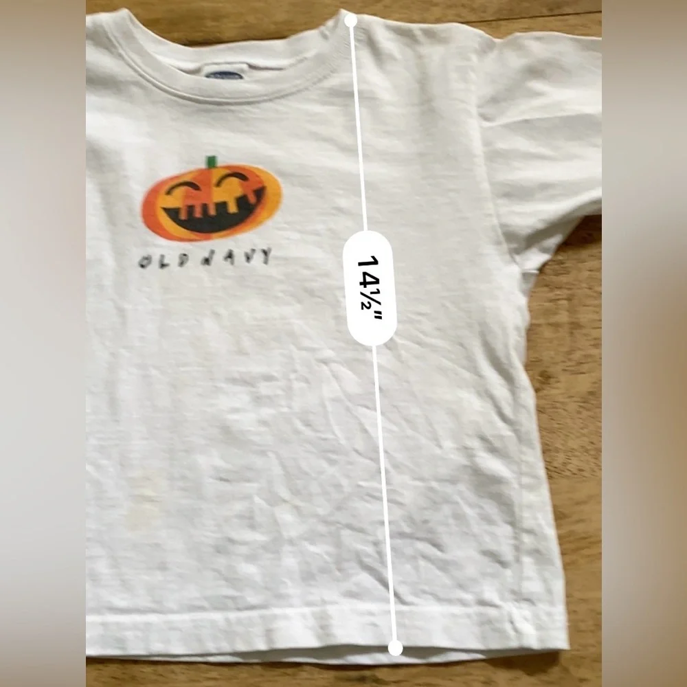 Vintage Old Navy Toddler XXL (24-30 mo) White‎ Cotton Pumpkin Long Sleeve Tee